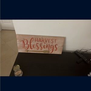 Harvest Blessings Wooden Sign